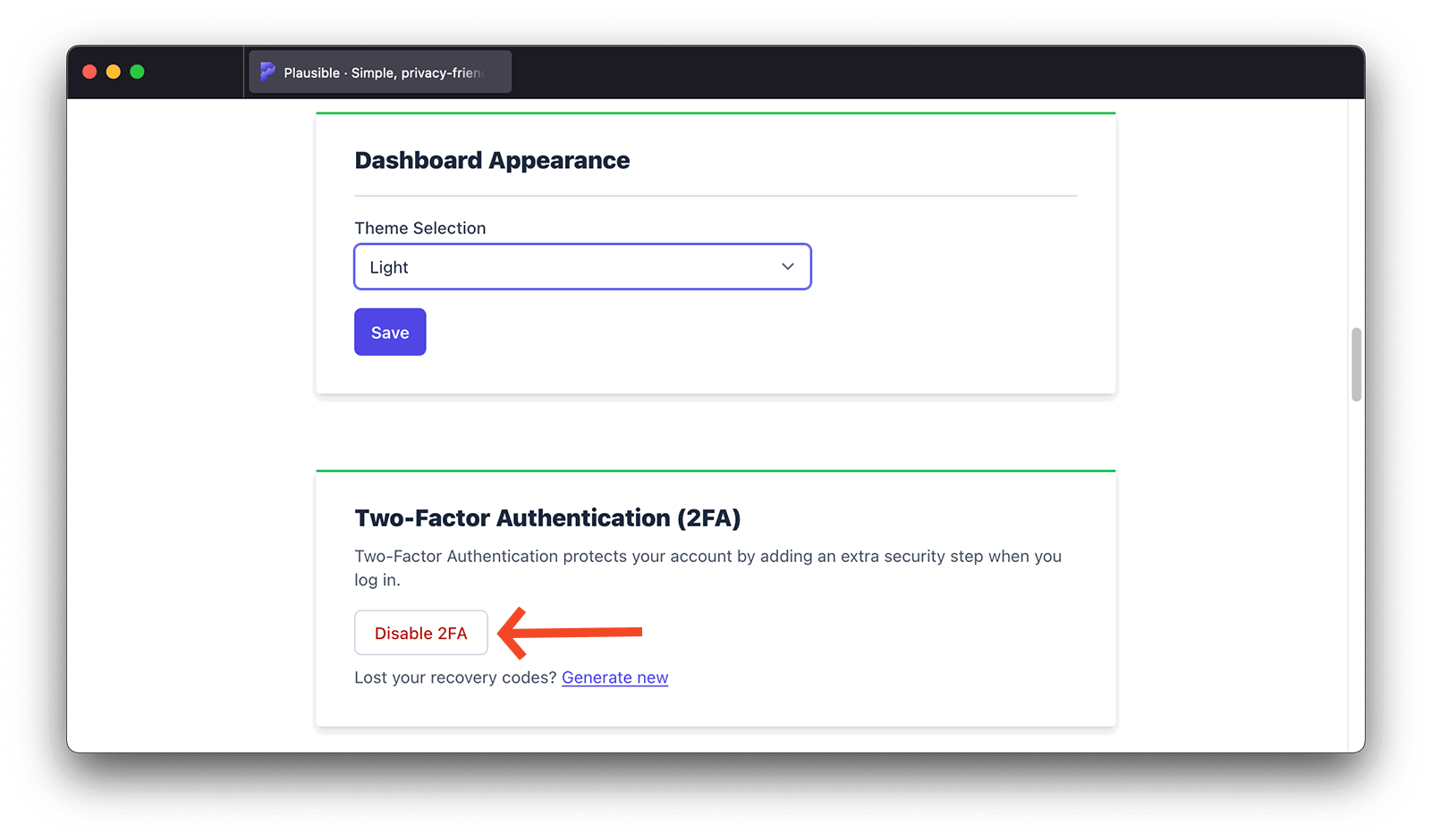 Disable 2FA