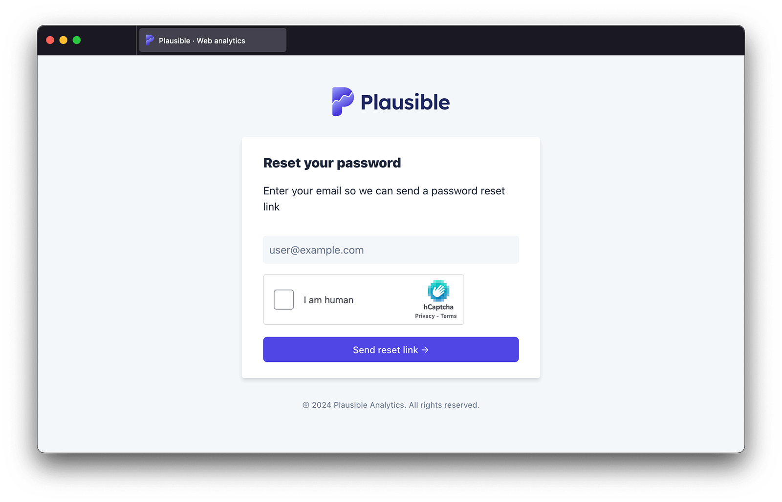 Reset your account password